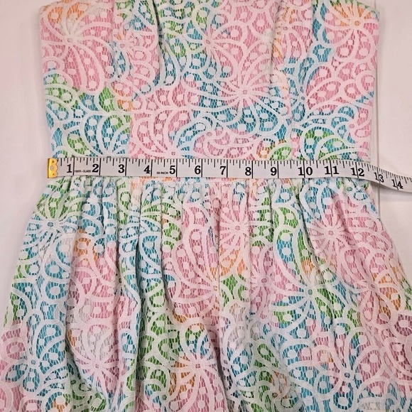 Lilly Pulitzer Lottie Salisbury Lace Rainbow Dress‎ Women's SIZE 0 Strapless - Picture 8 of 9